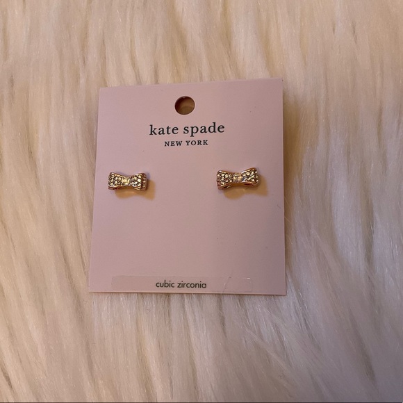 Kate Spade Bright Ideas Cubic Zirconia Bow Earrings - New on Card. / NWT - Picture 5 of 6